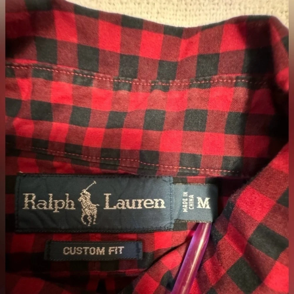 Polo Ralph Lauren Red and Black Plaid Men's Shirt CUSTOM FIT